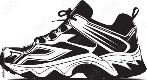 Shadow Speedster Chic Black Shoe Graphic Gothic Groundbreaker Sophisticated Vector Shoe Element