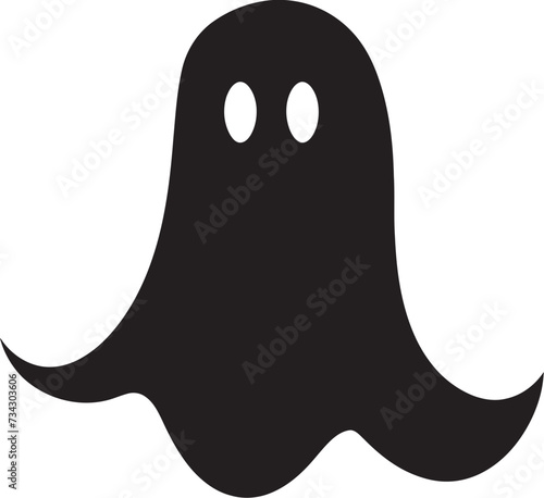 Wee Ghostly Greetings Petite Black Ghost Symbols Diminutive Spirit Whispers Enchanting Vector Graphics