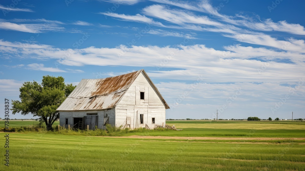 Obraz premium vintage white barn