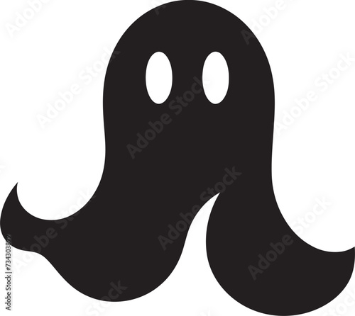 Wee Ghostly Fantasies Adorable Black Ghost Icons Diminutive Haunted Hugs Charming Vector Graphics