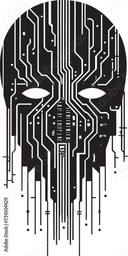 Cryptic Crook Black Cyber Thief Icon Virtual Villain Sinister Vector Thief Symbol