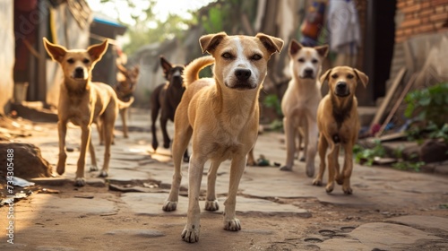 stray dogs on urban streets generative ai