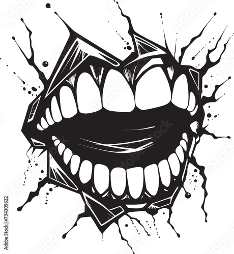 Infernal Snarl Sinister Iconic Bite Demons Grin Black Sinister Evil Maw