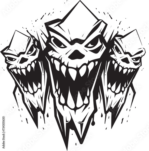 Demons Grin Black Sinister Evil Maw Malevolent Jaws Sinister Iconic Jaw