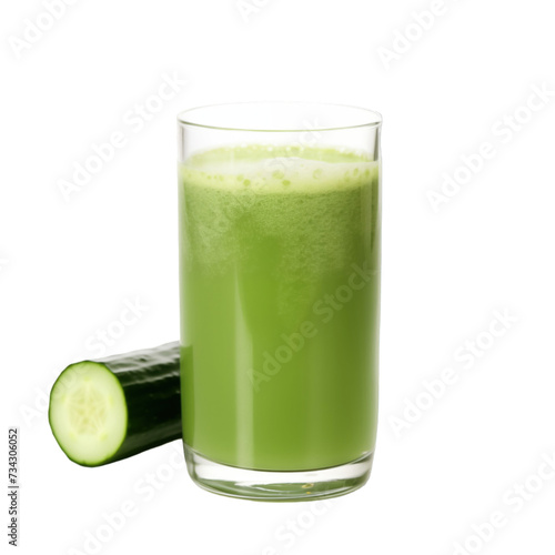 glass of 100% fresh organic zucchini juice with sacs and sliced fruits png isolated on white background with clipping path. selective focus