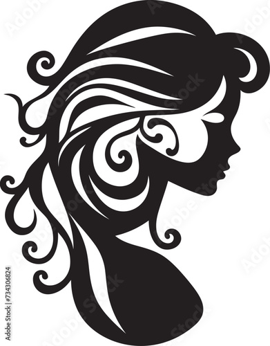 Midnight Reverie Floral Face Vector Design Enigmatic Muse Black Floral Face Graphic