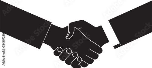 Bond of Trust Handshake Graphic in Black Vector Concordance Symbol Vector Handshake Icon in Noir
