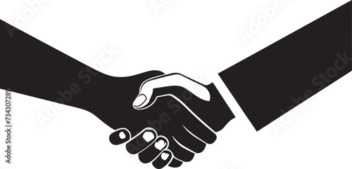 Solidarity Seal Vector Handshake Icon in Noir Formal Concord Black Handshake Graphic Design