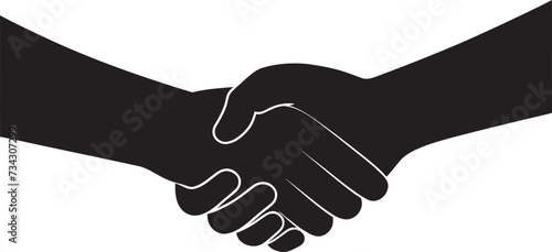 Bond of Trust Iconic Handshake Symbol in Black Concordance Symbol Vector Handshake Emblem in Black