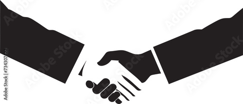Bond of Alliance Handshake Graphic in Black Vector Concordance Symbol Vector Handshake Icon in Noir