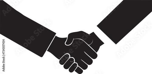 Concordance Symbol Vector Handshake Icon in Noir Alliance Compact Black Handshake Graphic Design