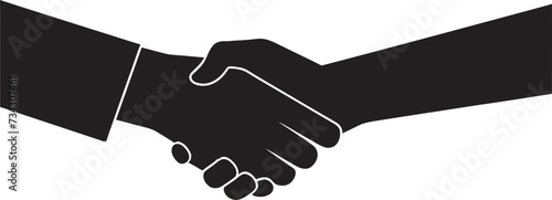 Monochrome Unity Black Handshake Graphic Design Inked Concordance Iconic Handshake Symbol in Black