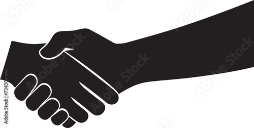 Bond of Alliance Handshake Graphic in Black Vector Concordance Symbol Vector Handshake Icon in Noir