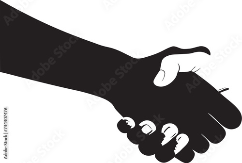 Concordance Symbol Vector Handshake Icon in Noir Alliance Compact Black Handshake Graphic Design
