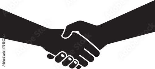 Unity Compact Vector Handshake Icon Design Inked Concordance Black Handshake Graphic Element