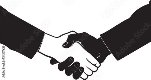 Bond of Unity Vector Handshake Graphic Element Concordance Emblem Black Handshake Symbol Vector