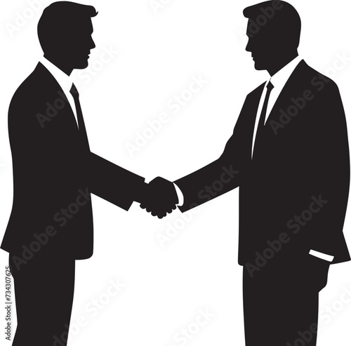 Concordance Emblem Black Handshake Symbol Vector Unity Compact Vector Handshake Icon Design