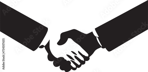 Formal Concordance Black Handshake Icon Design Bond of Alliance Vector Handshake Graphic Element