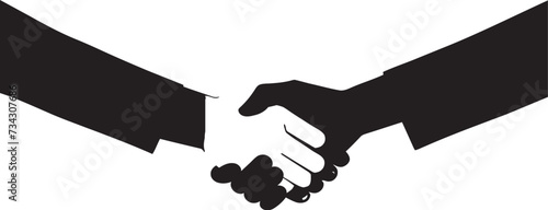 Bond of Agreement Black Handshake Icon Design Concordance Harmony Vector Handshake Graphic Element