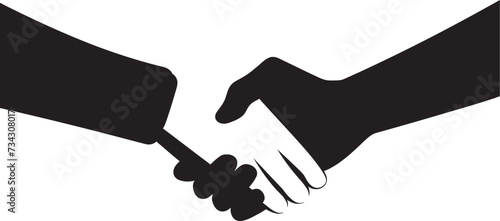 Mutual Concordance Black Handshake Icon Monochrome Accordance Vector Handshake Symbol