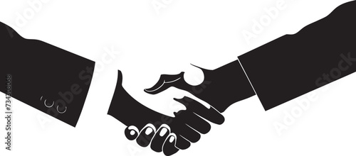Unity Harmony Vector Handshake Design Mutual Concordance Black Handshake Icon