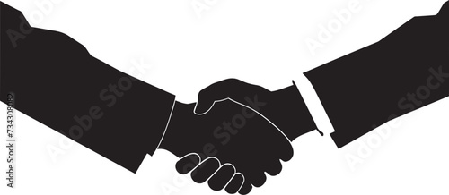 Concordance Pact Vector Handshake Icon Alliance Compact Black Handshake Graphic