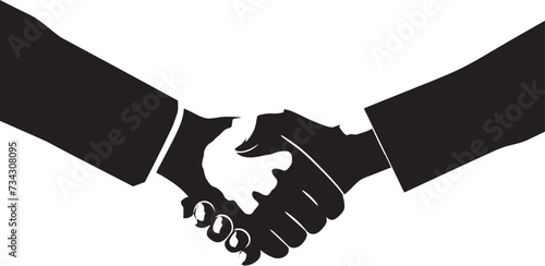 Bond of Alliance Black Handshake Design Concordance Pact Vector Handshake Graphic