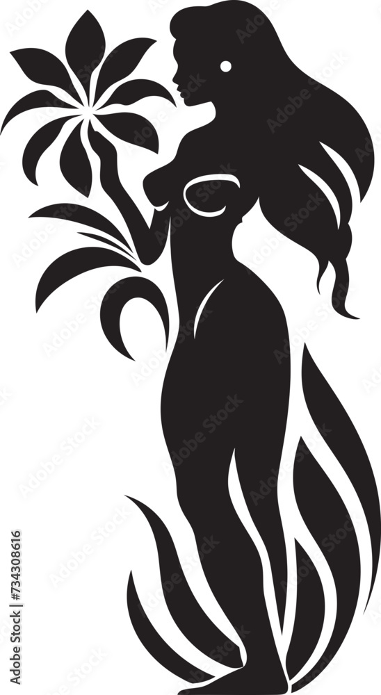 Tiki Majesty Vector Hawaiian Tribal Woman Symbol Oceanic Spirit Black Tribal Woman Icon Design Tiki Majesty Vector Hawaiian Tribal Woman Symbol Oceanic Spirit Black Tribal Woman Icon Design