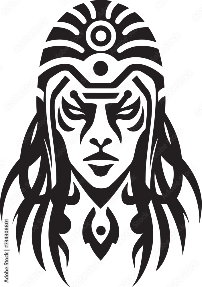 Pacific Legacy Vector Tribal Woman Symbol Island Essence Black Island Woman Graphic
