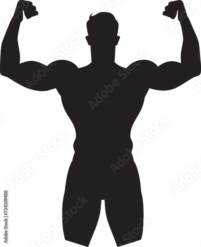 Fit Fusion Vector Fitness Man Symbol Element Muscle Mark Black Gym Man Logo Design