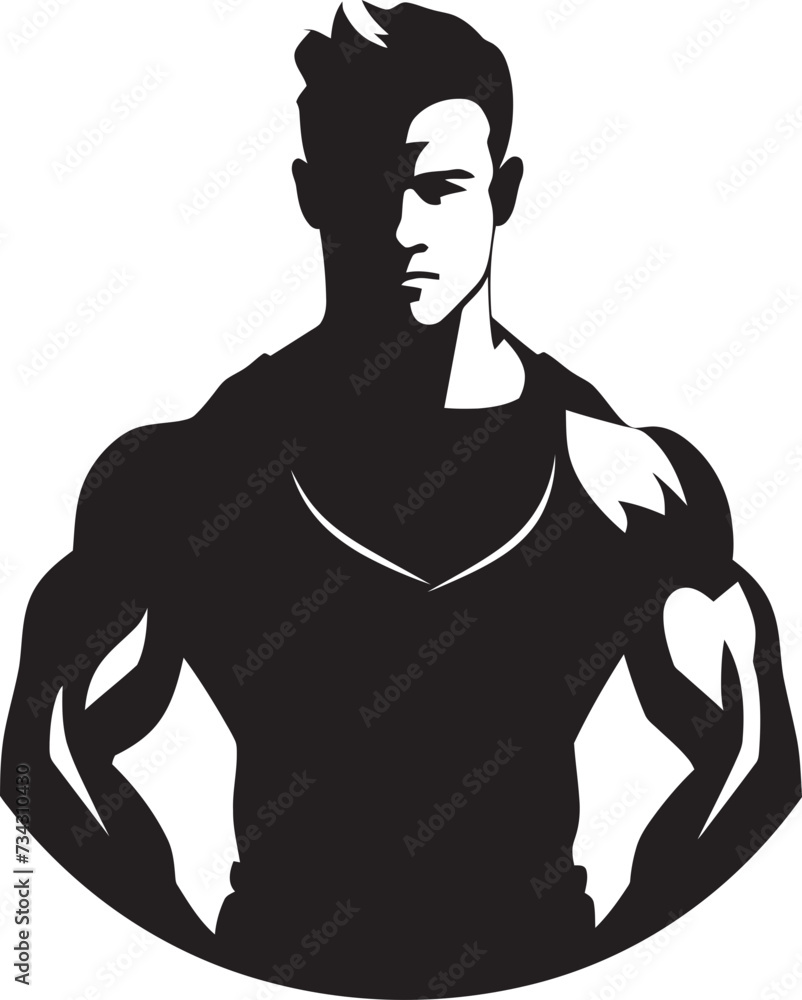 Gym Gladiator Black Fitness Man Logo Element Strong Symbol Vector Muscle Man Icon in Black Gym Gladiator Black Fitness Man Logo Element Strong Symbol Vector Muscle Man Icon in Black