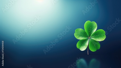 St. Patrick's Day abstract blue background decorated with shamrock leaves. Patrick Day pub celebrating