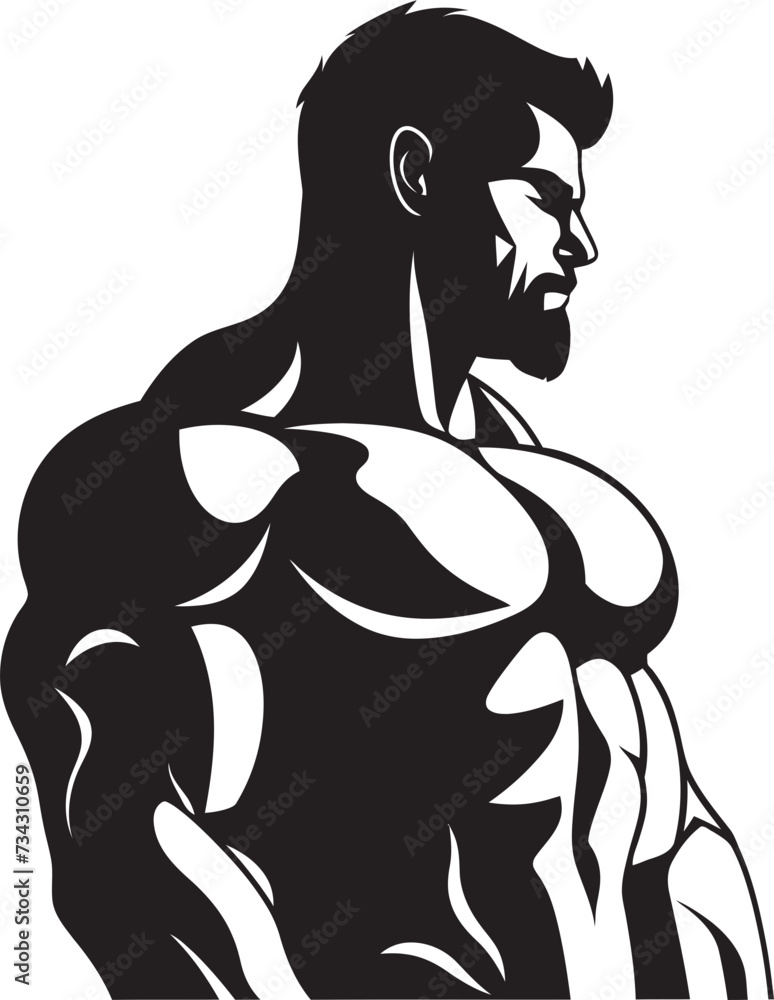 Strong Symbol Vector Fitness Man Symbol Design Fit Fusion Black Gym Man Logo Element Strong Symbol Vector Fitness Man Symbol Design Fit Fusion Black Gym Man Logo Element