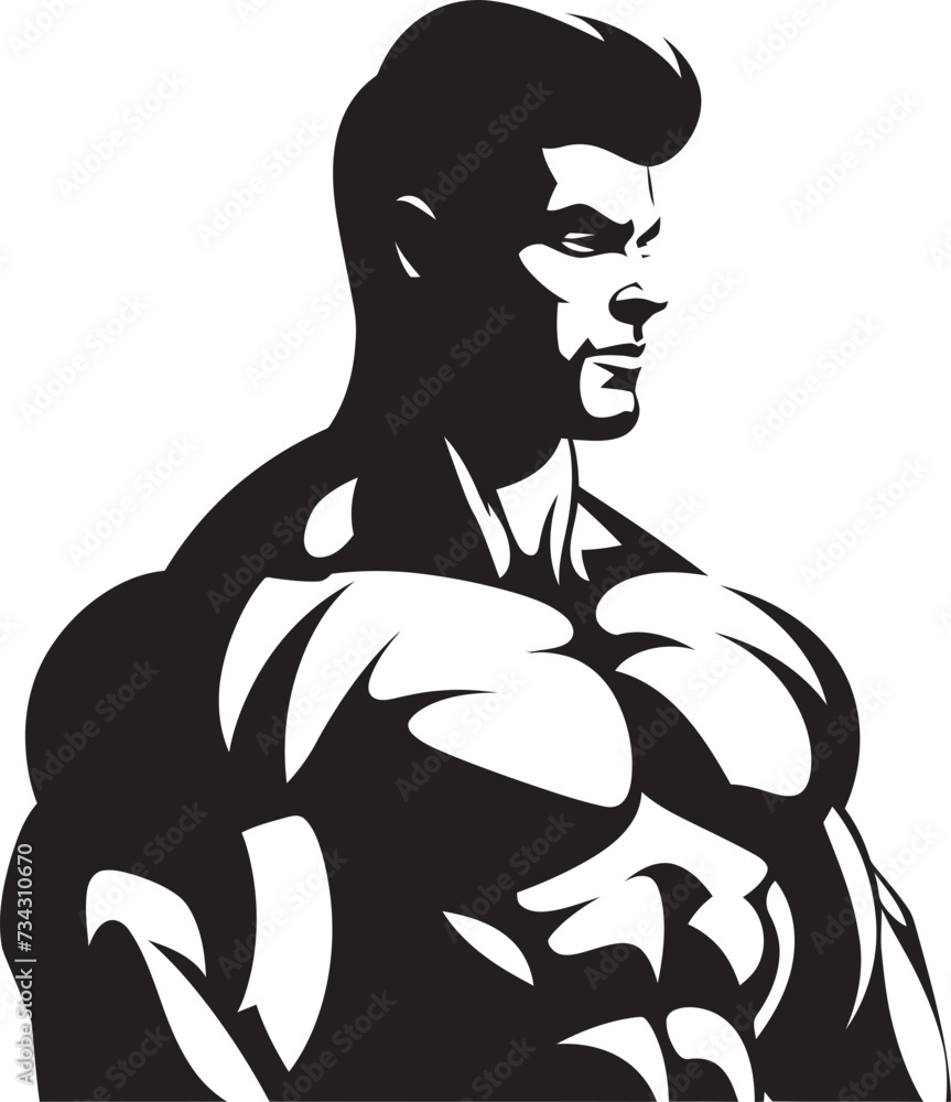 Strong Symbol Black Fitness Man Icon Element Fit Fusion Vector Muscle Man Logo in Black Strong Symbol Black Fitness Man Icon Element Fit Fusion Vector Muscle Man Logo in Black