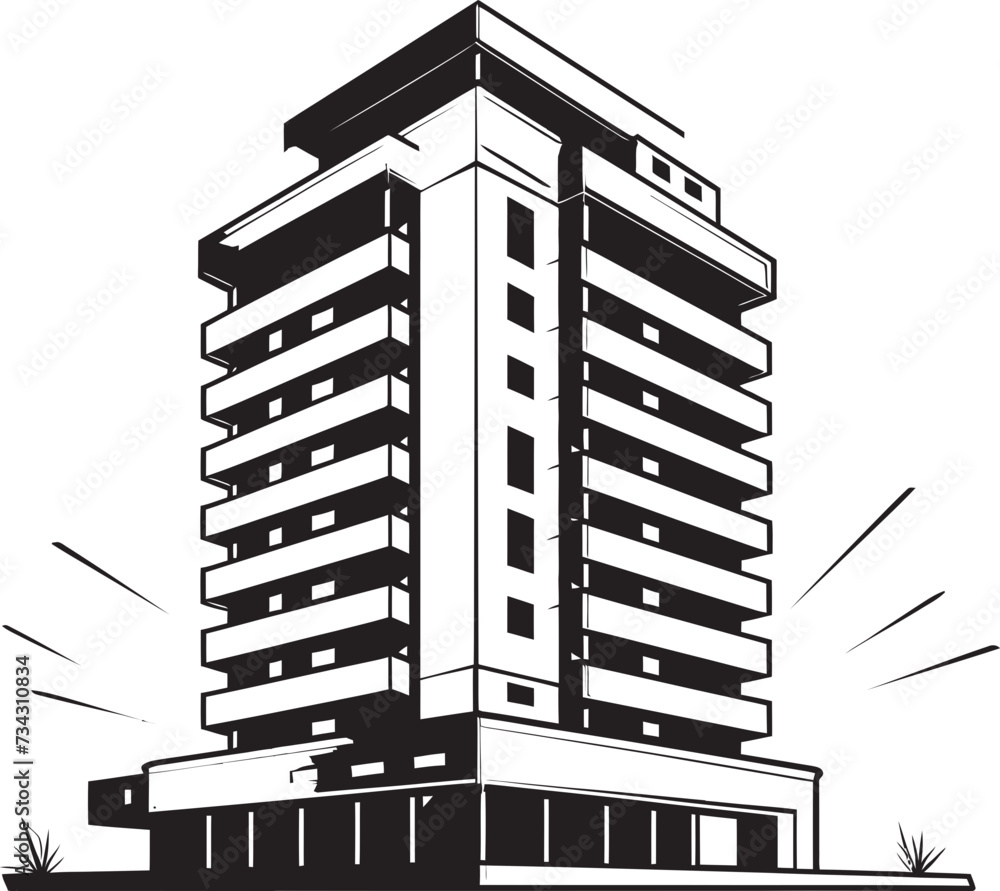 Midnight Mixed Use Masterplan Vector Building Sketch in Black Shadowy Residential Concept Black Multifloor Building Design Midnight Mixed Use Masterplan Vector Building Sketch in Black Shadowy Residential Concept Black Multifloor Building Design