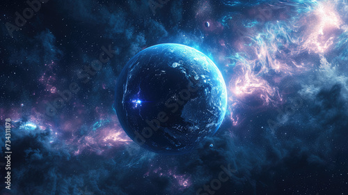 Mysterious extraterrestrial world landscape, ideal for cosmic-themed desktop or video call backgrounds.