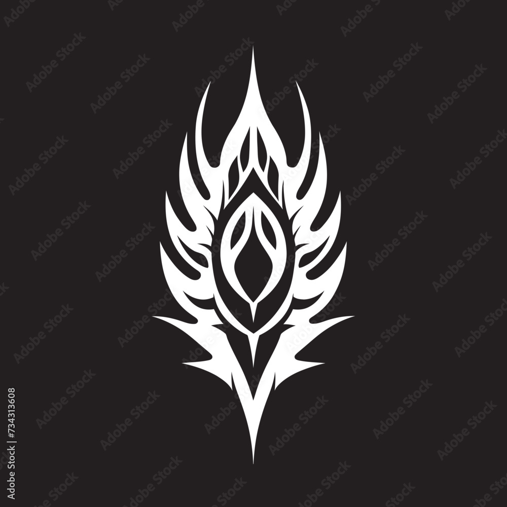 Fototapeta premium Obsidian Oracles Black Icon of Tribal Ink Ethereal Elegance Vector Tribal Tattoo in Noir