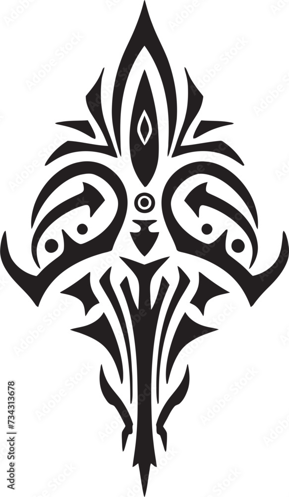 Noir Nomad Vector Tattoo Design in Black Tribal Intrigue Black Icon of Tribal Ink Noir Nomad Vector Tattoo Design in Black Tribal Intrigue Black Icon of Tribal Ink