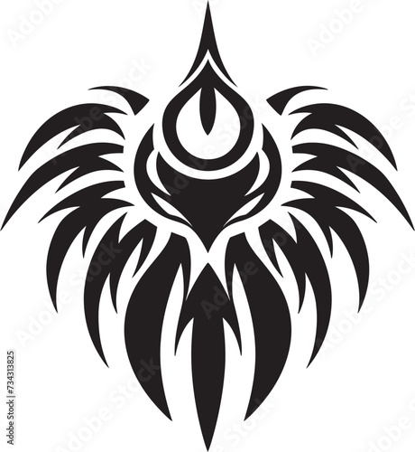 Mystic Monoliths Vector Tribal Tattoo in Noir Ebony Enchantment Black Tribal Tattoo Icon