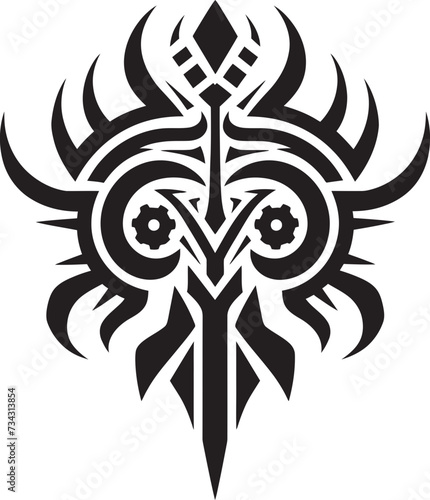 Obsidian Oasis Vector Tribal Tattoo in Noir Noir Nostalgia Black Tribal Tattoo Icon