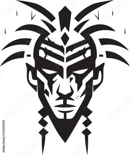 Shadowed Solace Vector Tattoo Design in Noir Obsidian Odes Black Icon of Tribal Ink