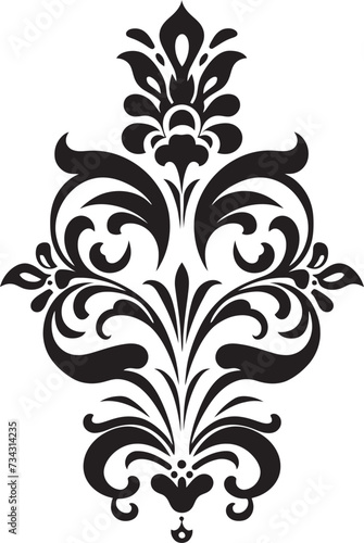 Antique Allegory Black Vintage Floral Icon Retro Reverie Vector Vintage Florals in Black