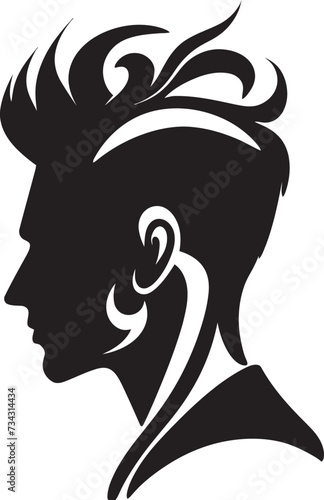 Noir Nyx Vector Design of Woman Face in Black Radiant Reverie Black Icon of Womans Face