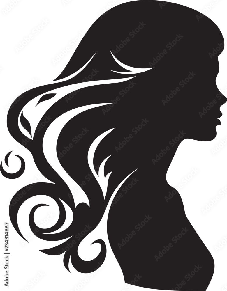 Shadowed Siren Black Icon of Womans Face Ebony Empress Black Woman Face Icon