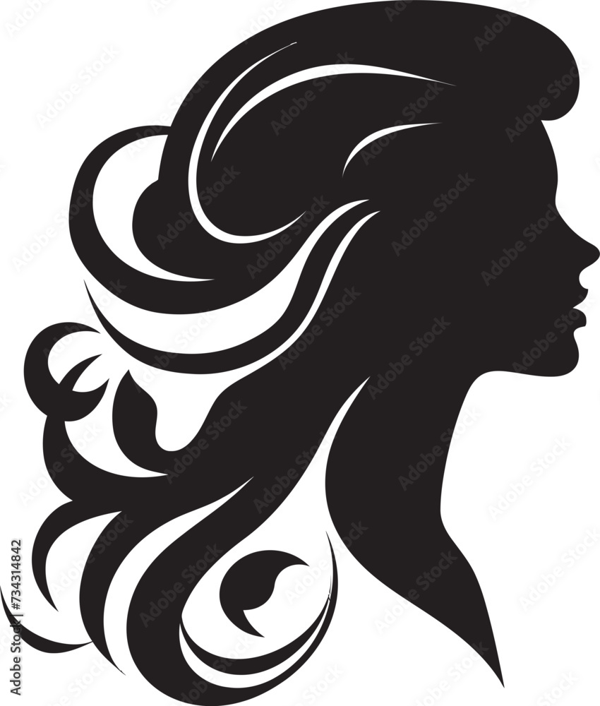 Ethereal Elegance Vector Woman Face in Black Midnight Mystique Black Woman Face Icon Ethereal Elegance Vector Woman Face in Black Midnight Mystique Black Woman Face Icon
