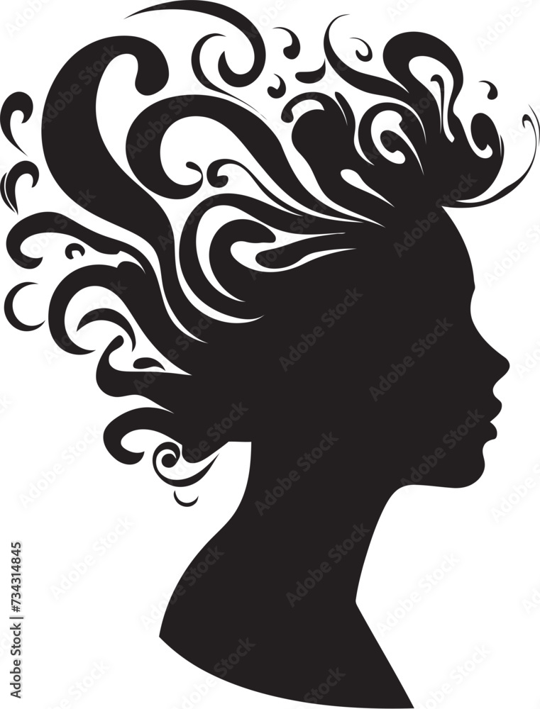 Midnight Muse Black Woman Face Icon Noir Nectar Vector Design of Woman Face in Black Midnight Muse Black Woman Face Icon Noir Nectar Vector Design of Woman Face in Black