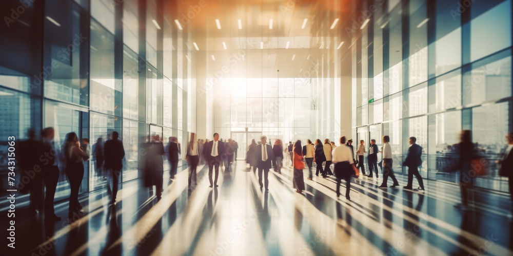 Blurred group of busy business people Blurred group of busy business people