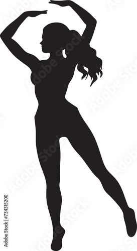 Noir Nirvana Black Woman Fitness Logo Icon Fit Femme Vector Woman Fitness Logo in Black