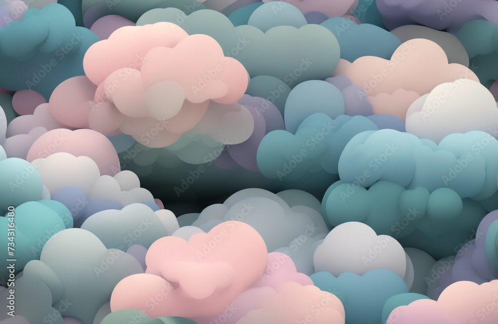 Background in the style of pastel colors, clouds.
