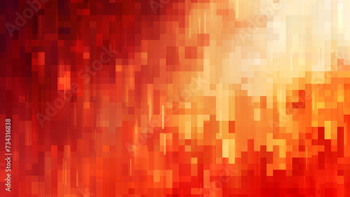 Pixelated Sunset: Red and Orange Gradient